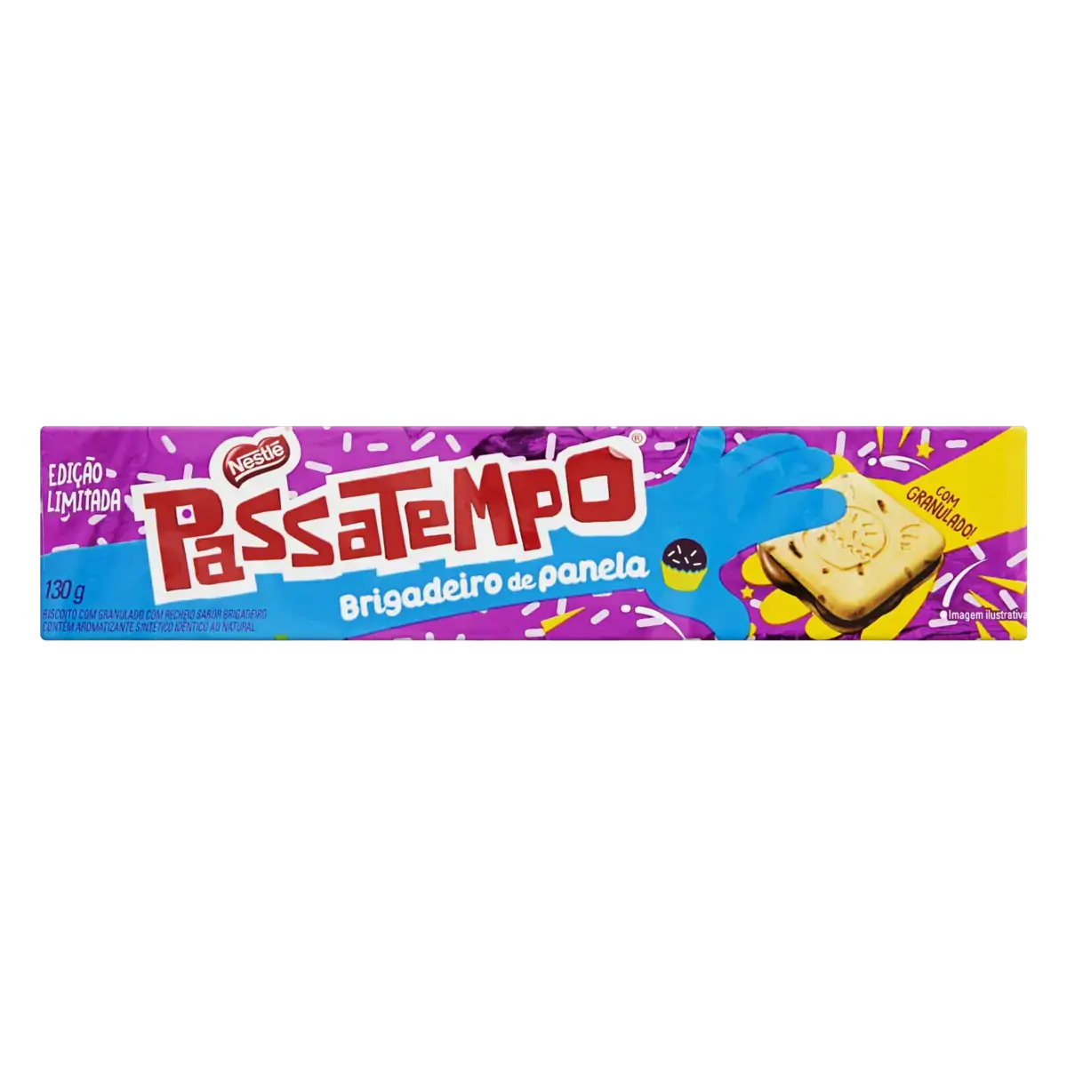 Biscoito Com Granulado Recheio Brigadeiro De Panela Passatempo Pacote 130g