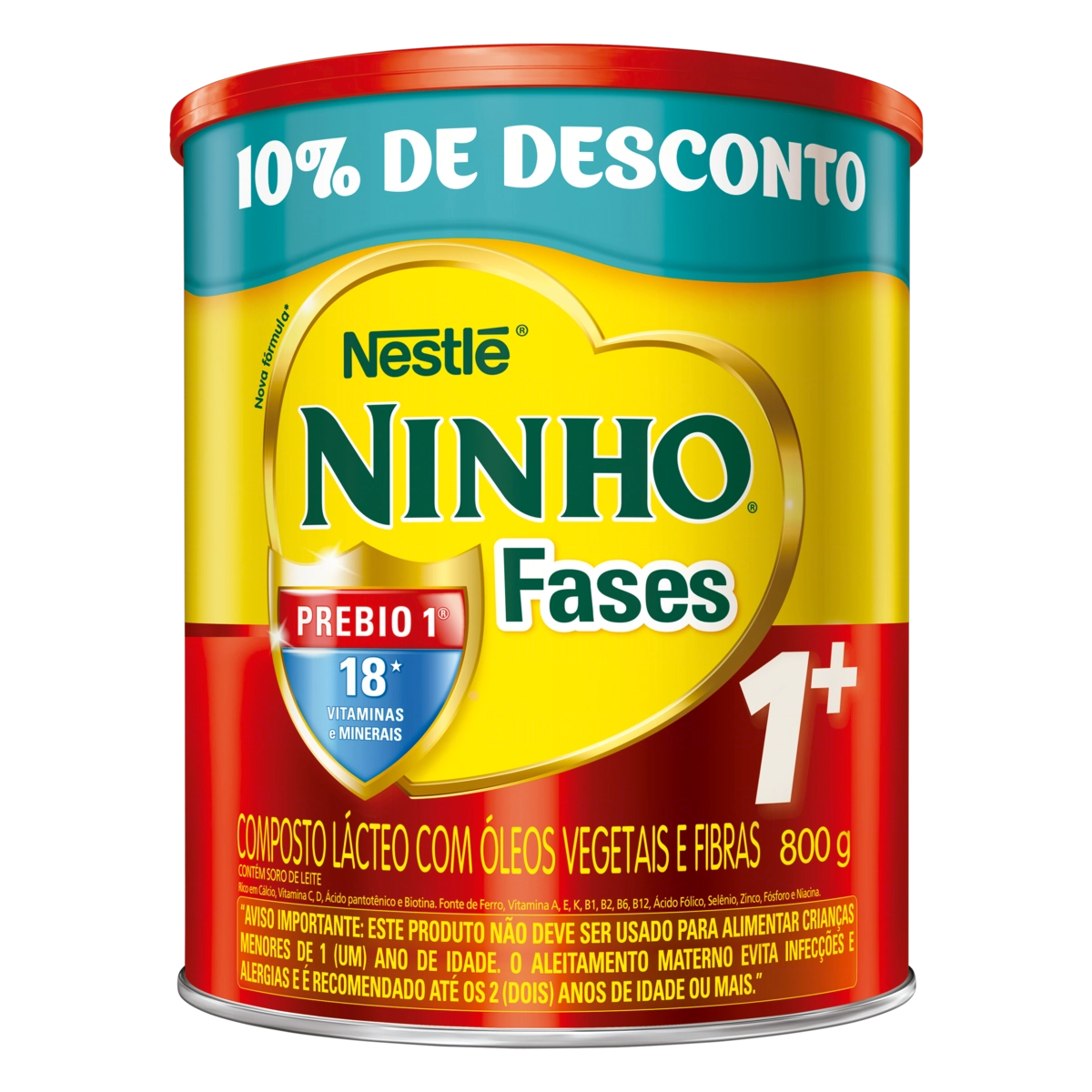 Fórmula Infantil Ninho Fases 1+ 800g - 10% Off