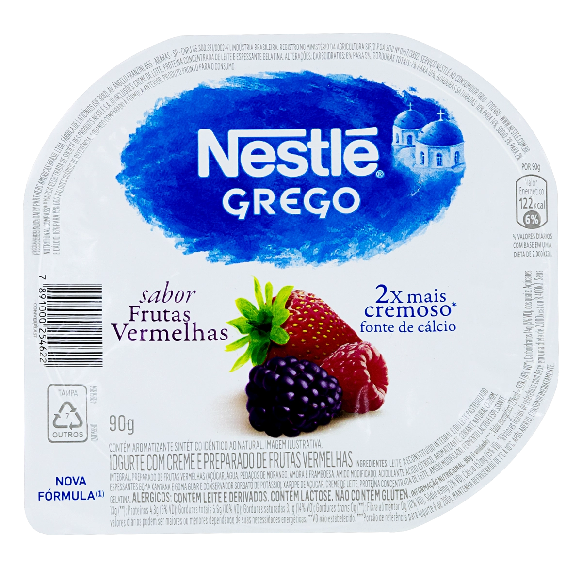 Iogurte Grego Frutas Vermelhas Nestlé Pote 90g