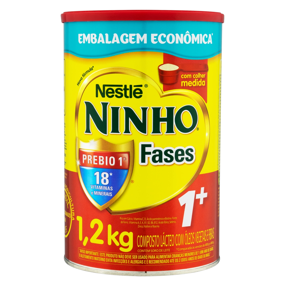 Composto Lácteo Ninho Fases 1 Lata 1,2kg Embalagem Econômica