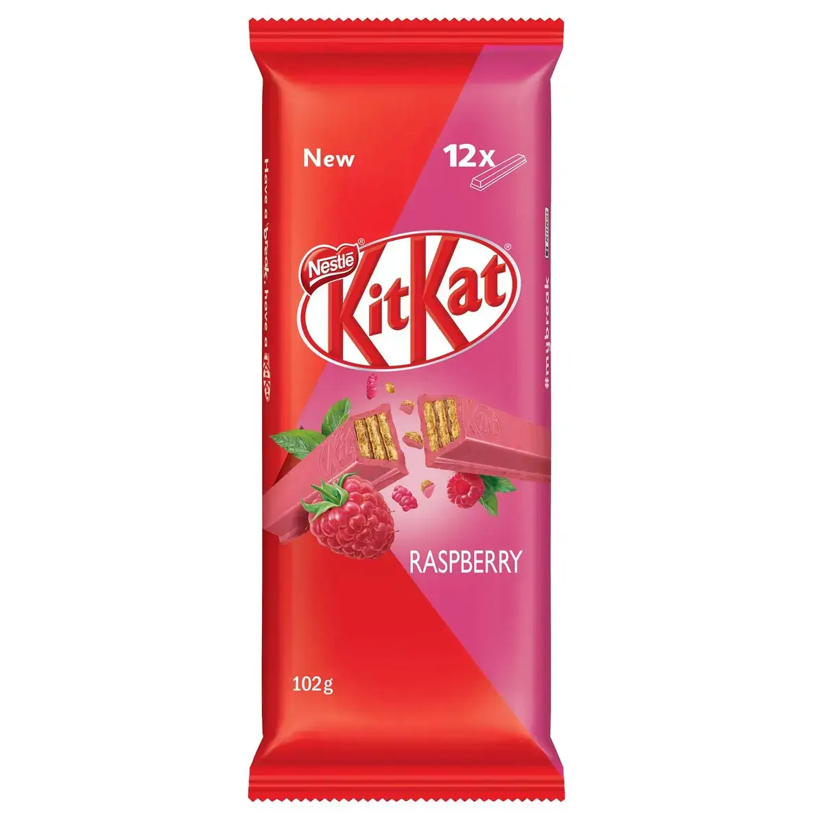 Wafer Recheio E Cobertura Leite E Framboesa Kitkat Pacote 102g