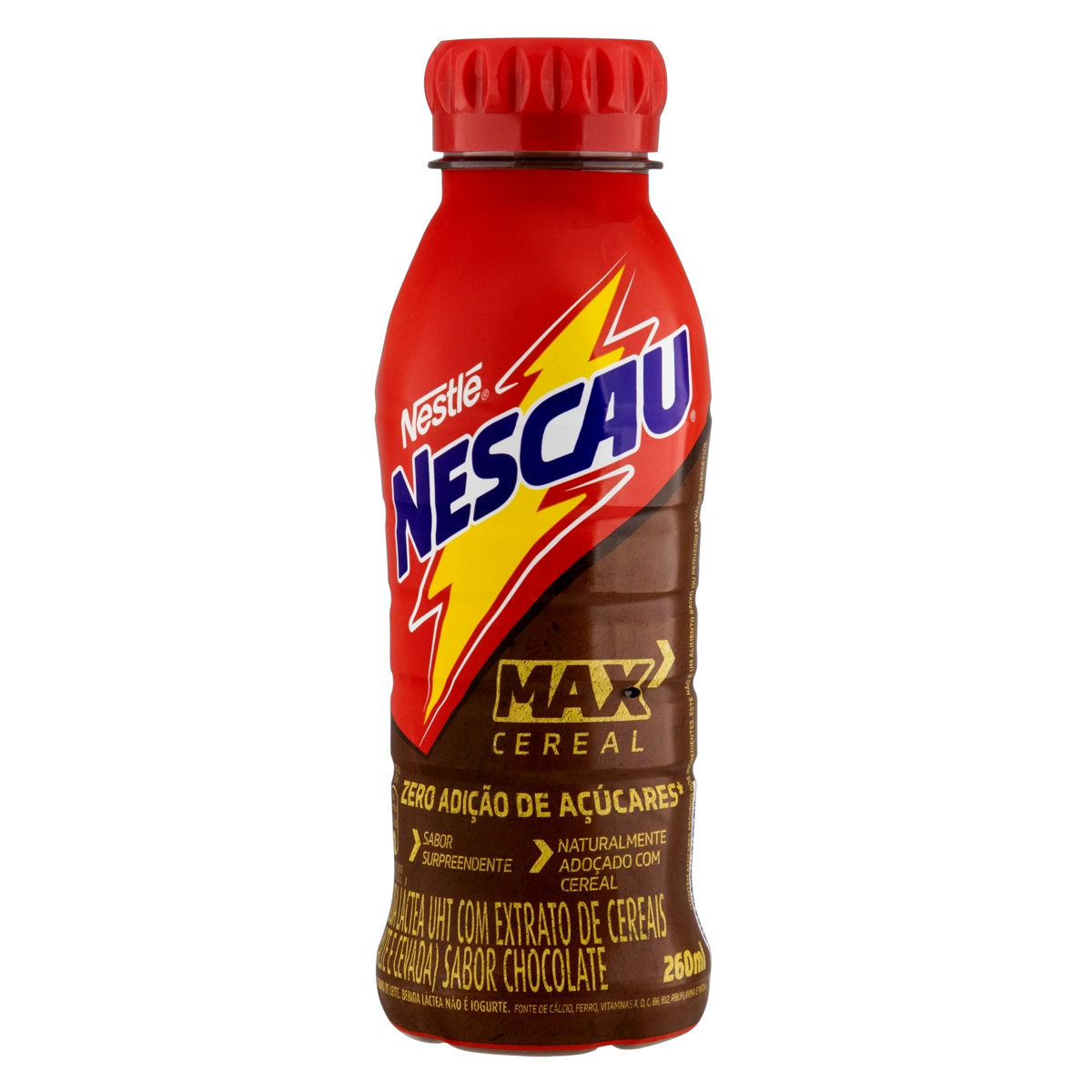 Bebida Láctea Uht Chocolate Nescau Max Cereal Frasco 260ml