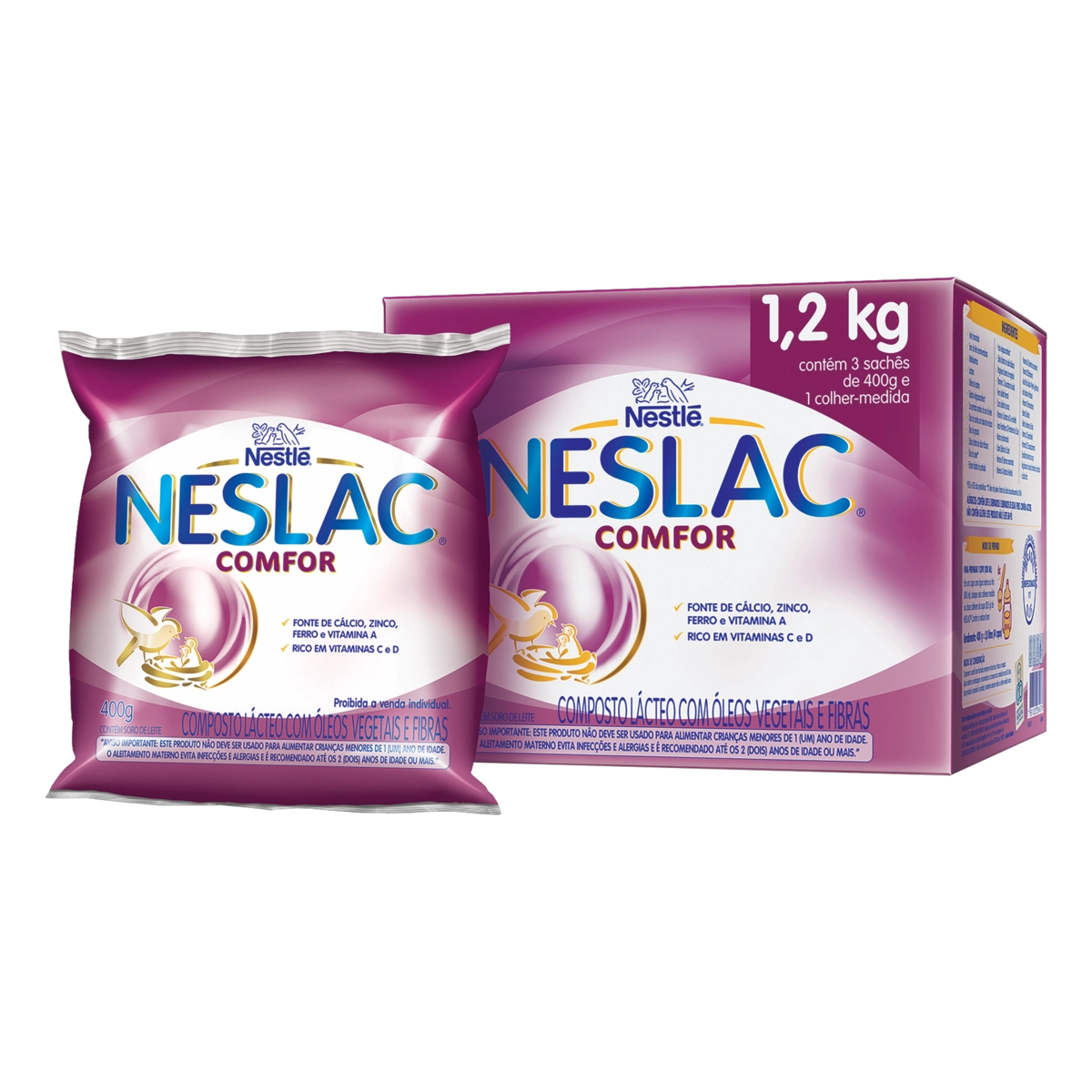 Pack Composto Lácteo Comfor Neslac Caixa 1,2kg 3 Unidades
