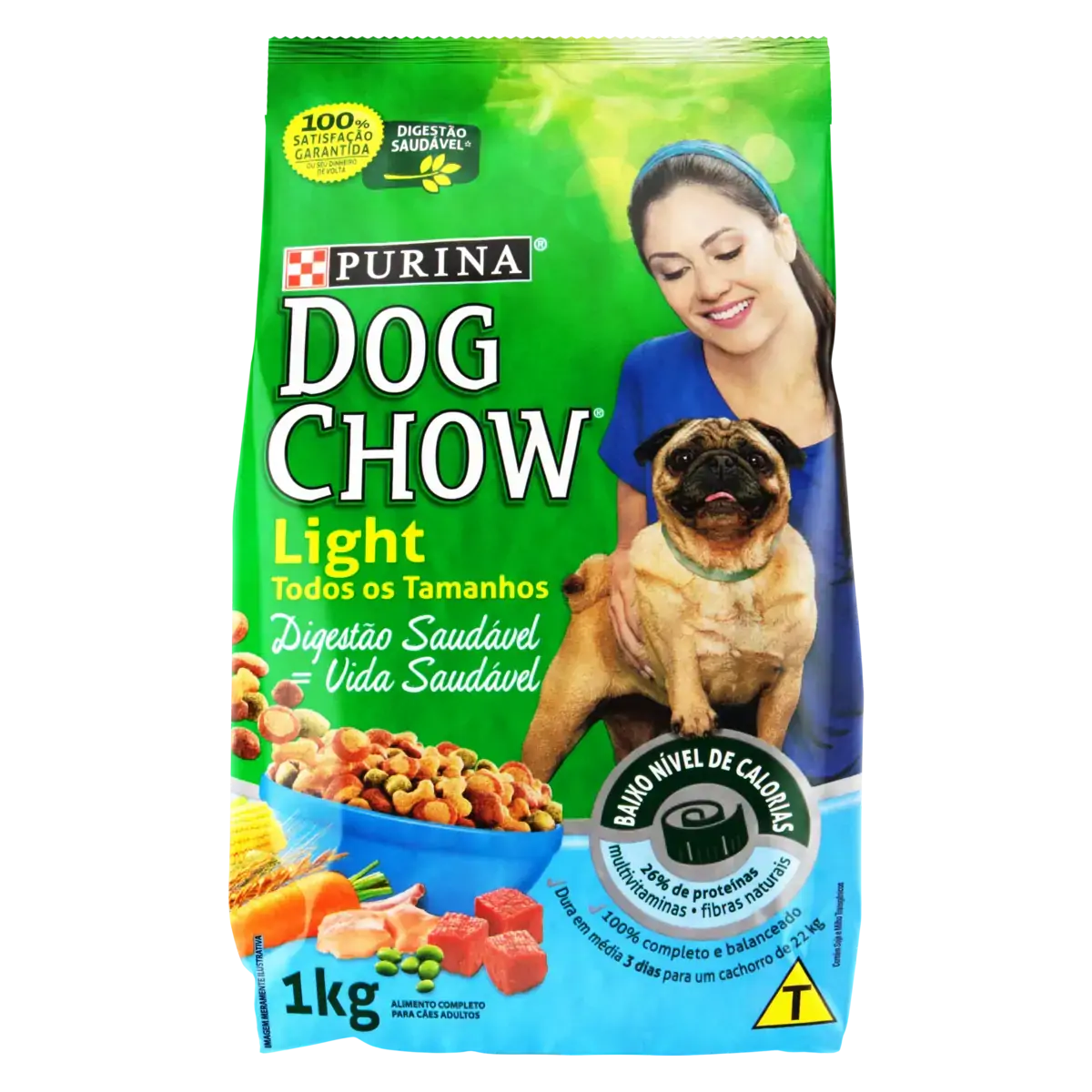 Alimento Para Cães Adultos Light Purina Dog Chow Pacote 1kg