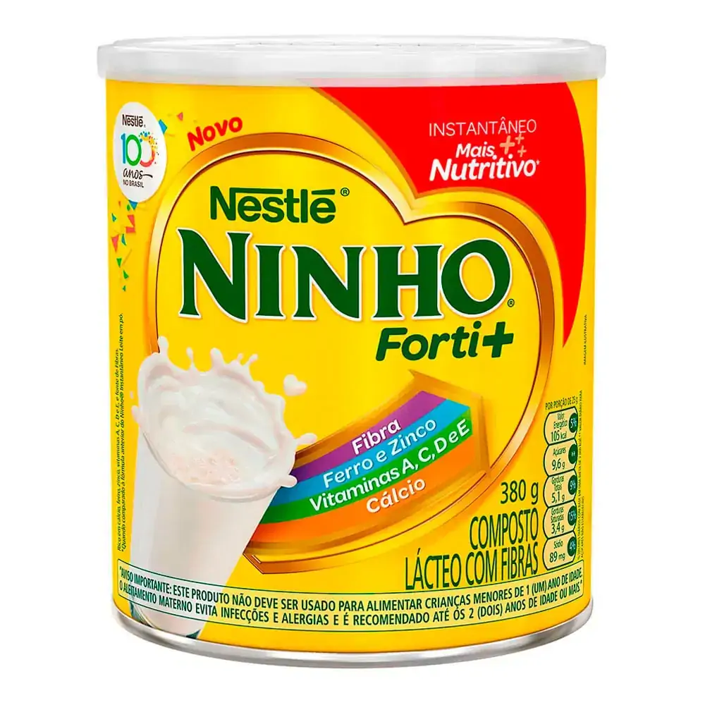 Composto Lácteo NINHO Instantâneo Forti+ Lata 380g