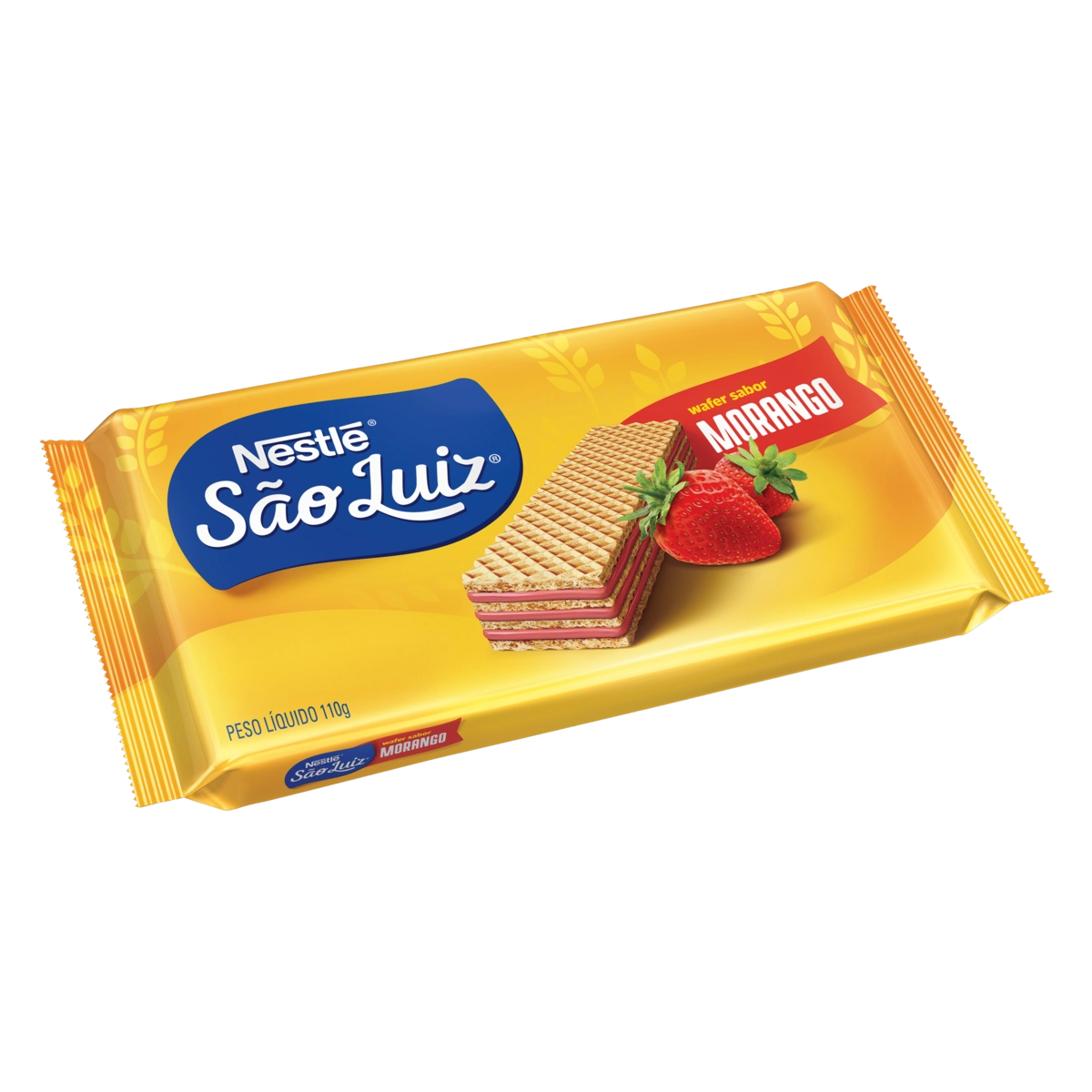 Biscoito Wafer Recheio Morango São Luiz Pacote 110g