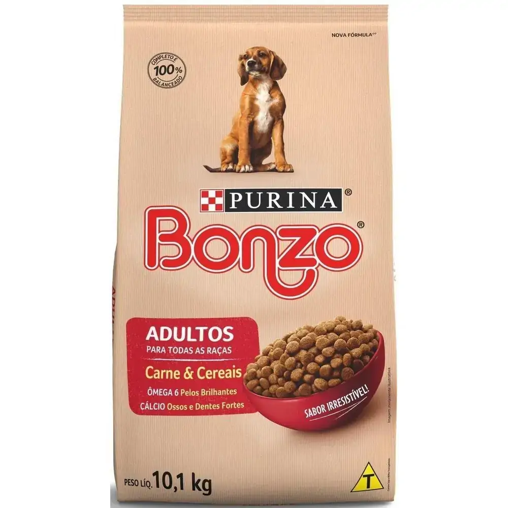 Alimento Para Cães Adultos Todas As Raças Carne Cereais Purina Bonzo Pacote 10,1kg