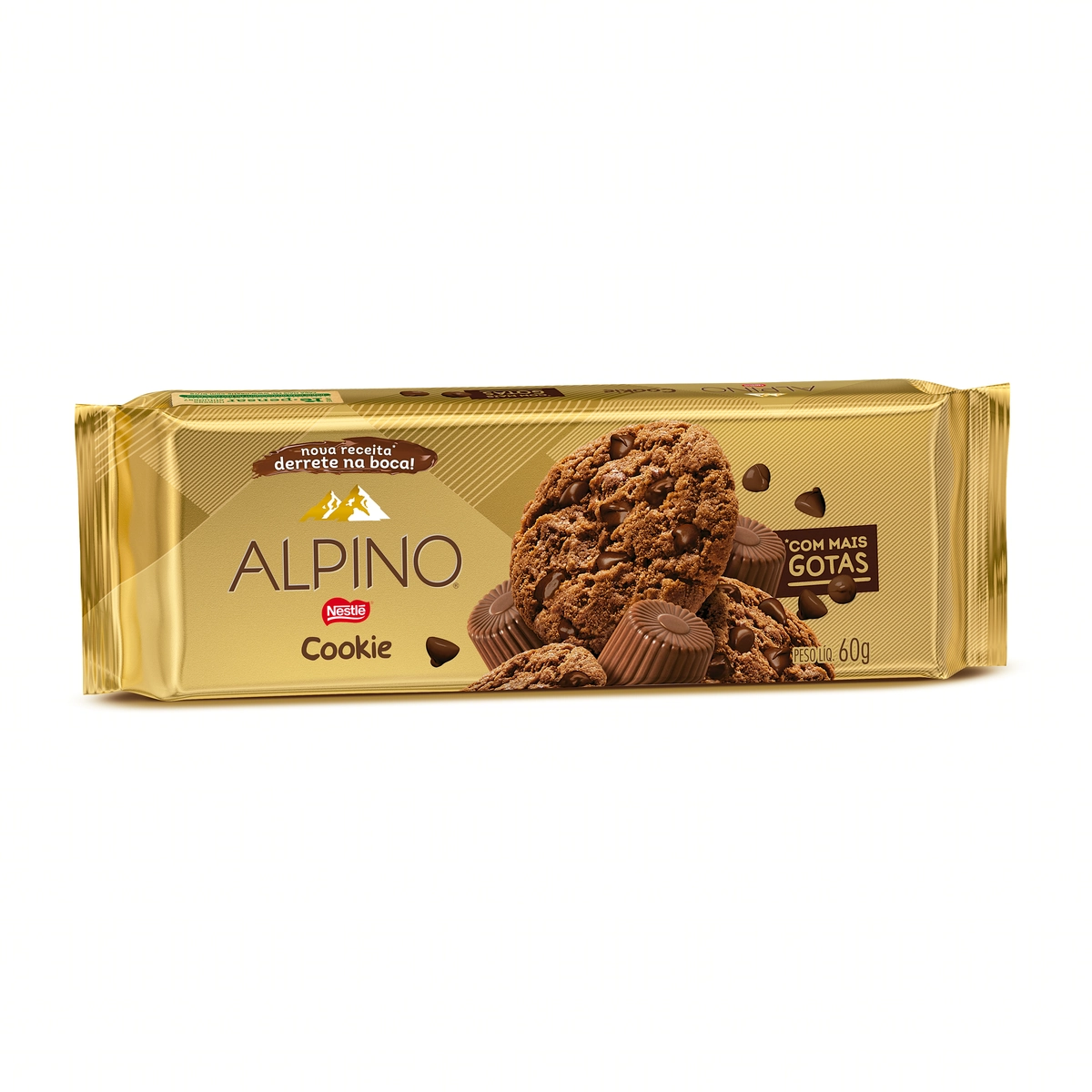 Biscoito Cookie Alpino Nestlé Pacote 60g
