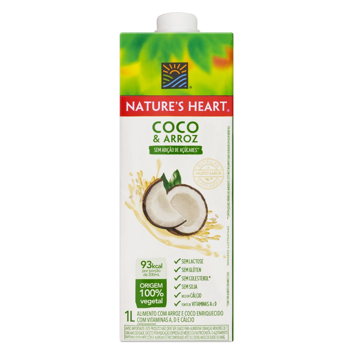 Bebida à Base De Arroz E Coco Natures Heart Caixa 1l
