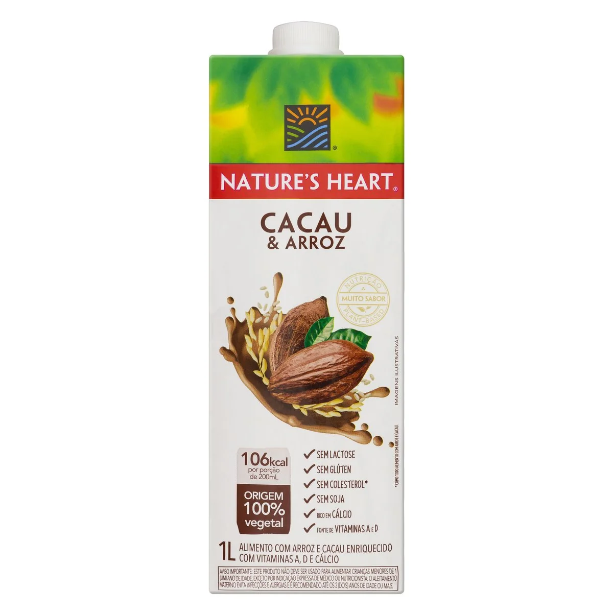 Bebida Vegetal Natures Heart Cacau e Arroz 1L
