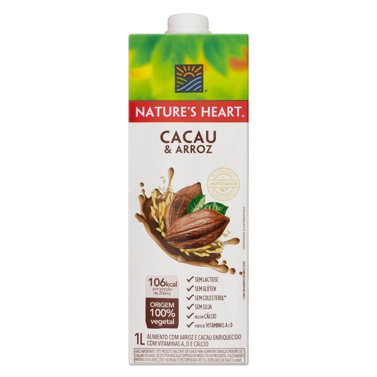 Bebida à Base De Aveia Cacau Natures Heart Caixa 1l