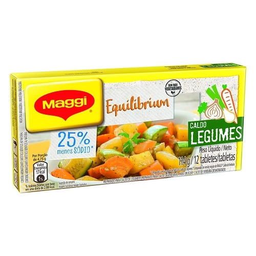Caldo Tablete Legumes Maggi Equilibrium Caixa 114g 12 Unidades