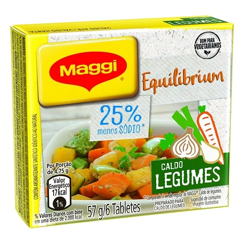 Caldo Tablete Legumes Maggi Equilibrium Caixa 57g 6 Unidades