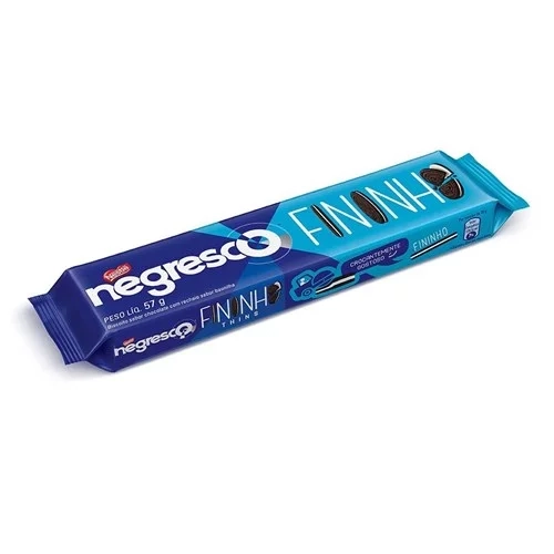 Biscoito Chocolate Recheio Baunilha Negresco Fininho Pacote 57g