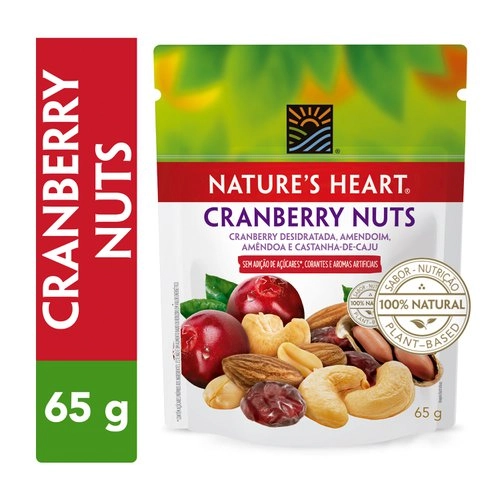 Mix De Frutas E Sementes Cranberry Nuts Natures Heart Pouch 65g