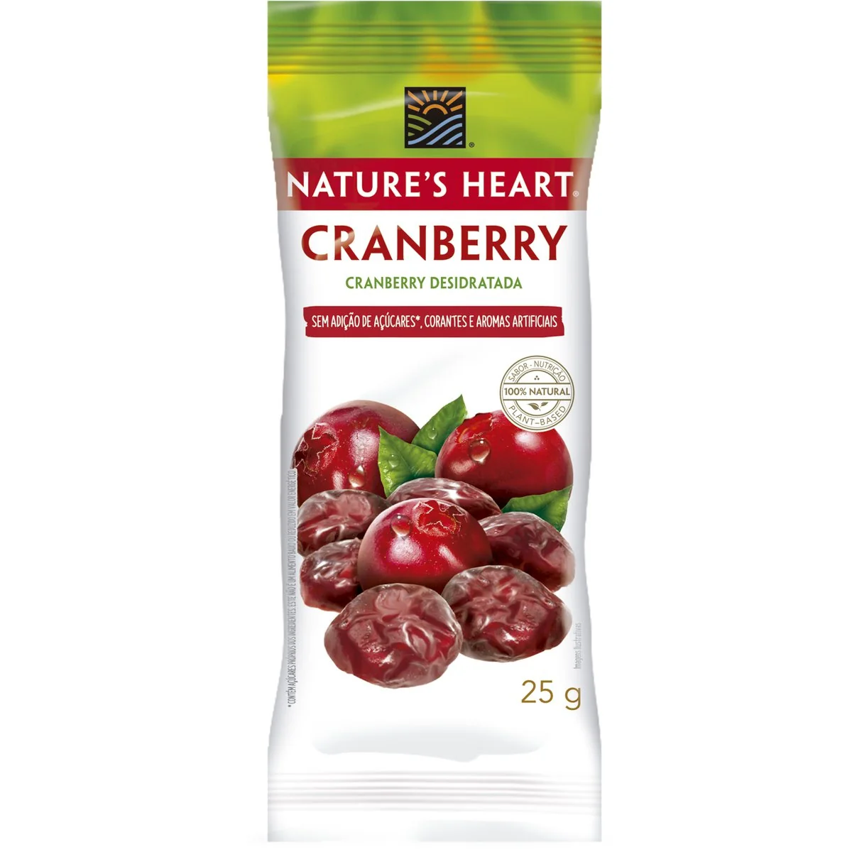 Snack Nature's Heart Cranberry Desidratada 25 g