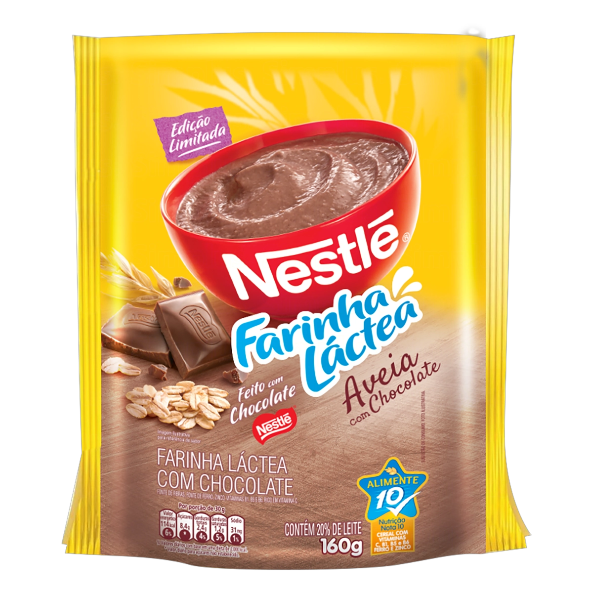 Farinha Láctea Aveia Com Chocolate Nestlé Sachê 160g
