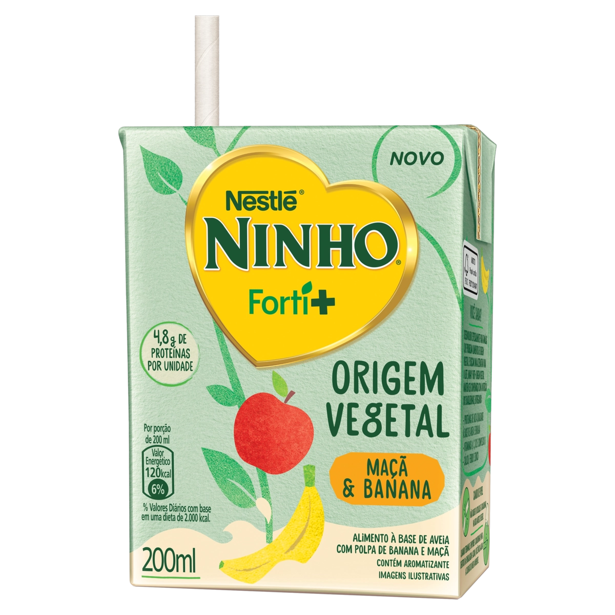 Bebida à Base De Aveia Maçã E Banana Ninho Forti Caixa 200ml