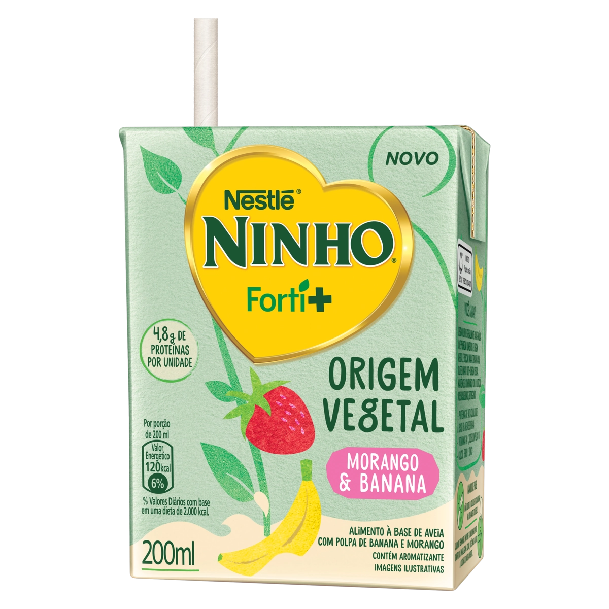 Bebida à Base De Aveia Morango E Banana Ninho Forti Caixa 200ml