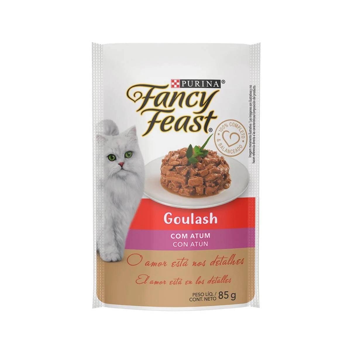 Ração Úmida para Gatos Adulto Fancy Feast Goulash Atum Sachê 85g
