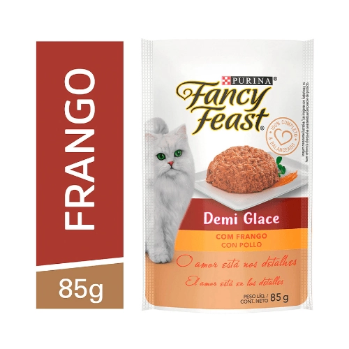 Alimento Para Gatos Adultos Demi Glace Com Frango Purina Fancy Feast Sachê 85g
