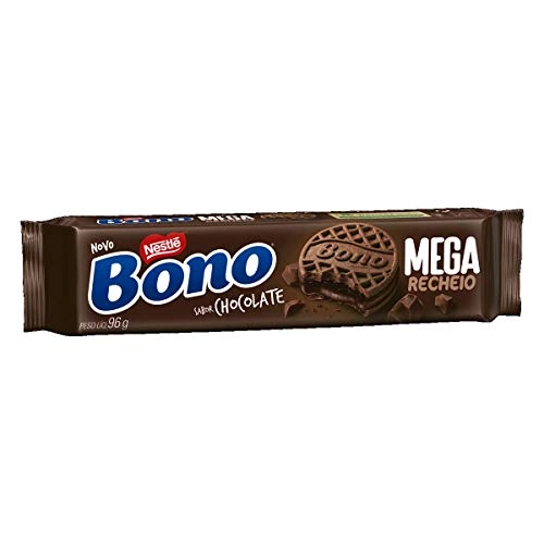 Biscoito Recheio Chocolate Bono Mega Recheio Pacote 96g