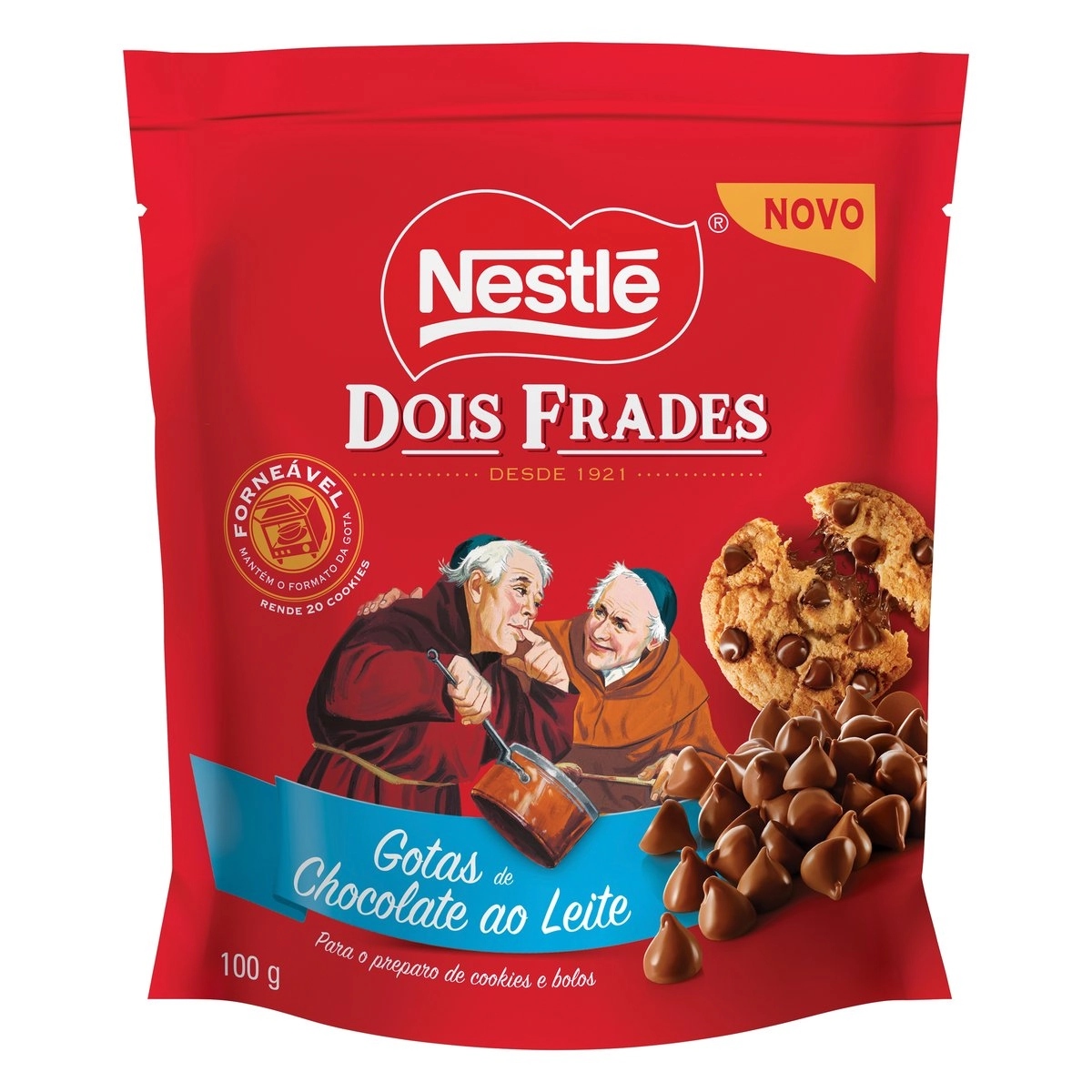 Chocolate Ao Leite Gotas Dois Frades Sachê 100g