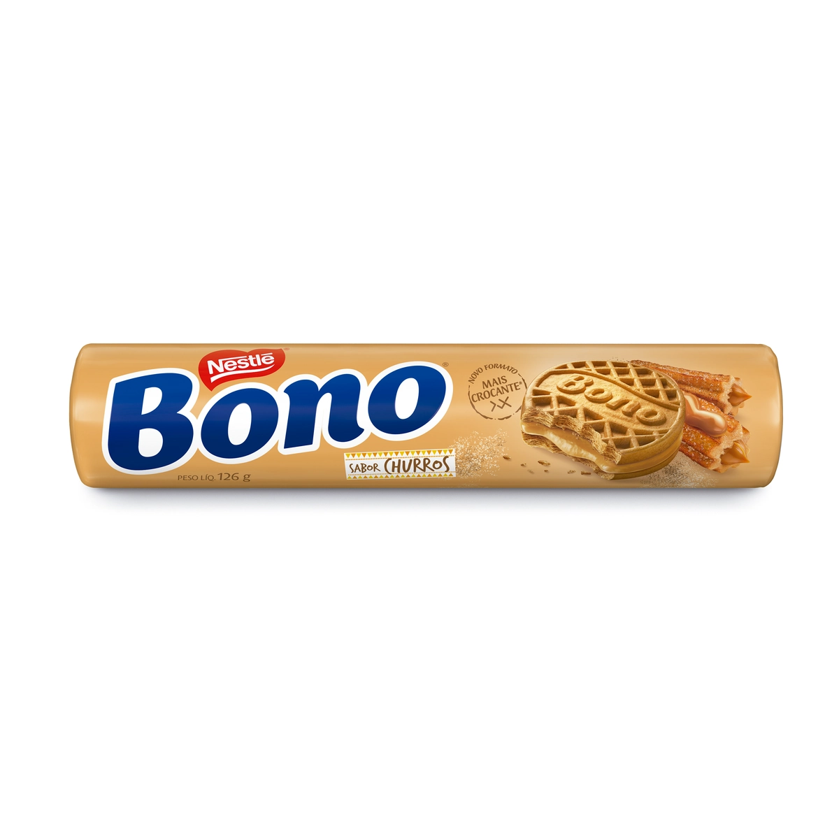 Biscoito Recheio Churros Bono Pacote 140g