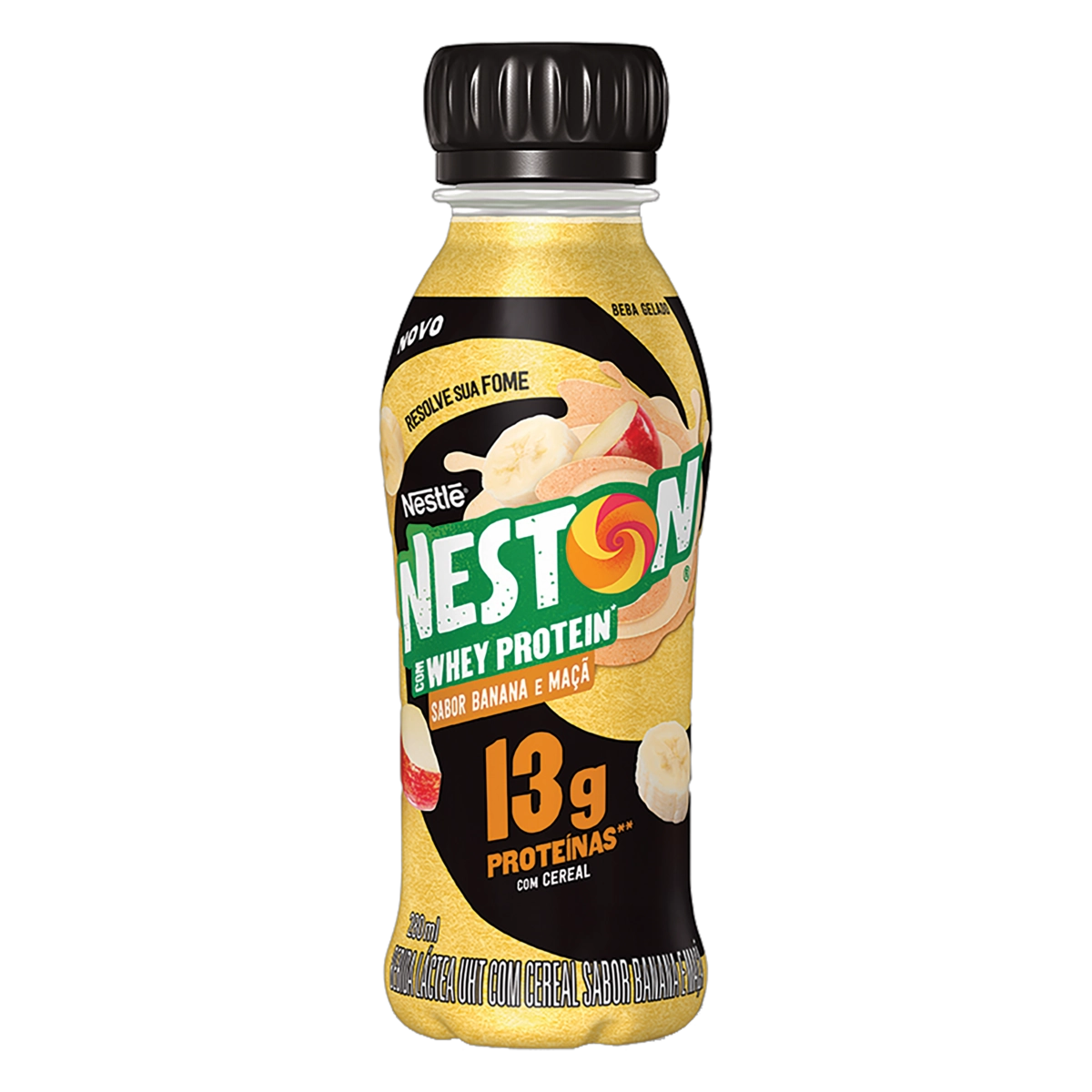 Bebida Láctea Uht Banana E Maçã Neston Whey Protein Frasco 280ml
