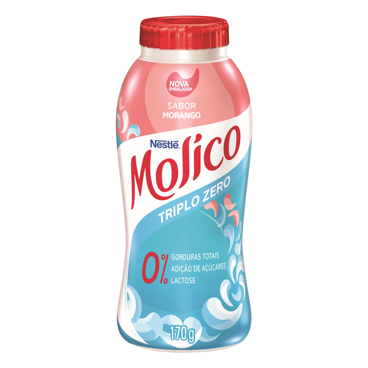 Iogurte Desnatado Morango Zero Lactose Molico Frasco 170g