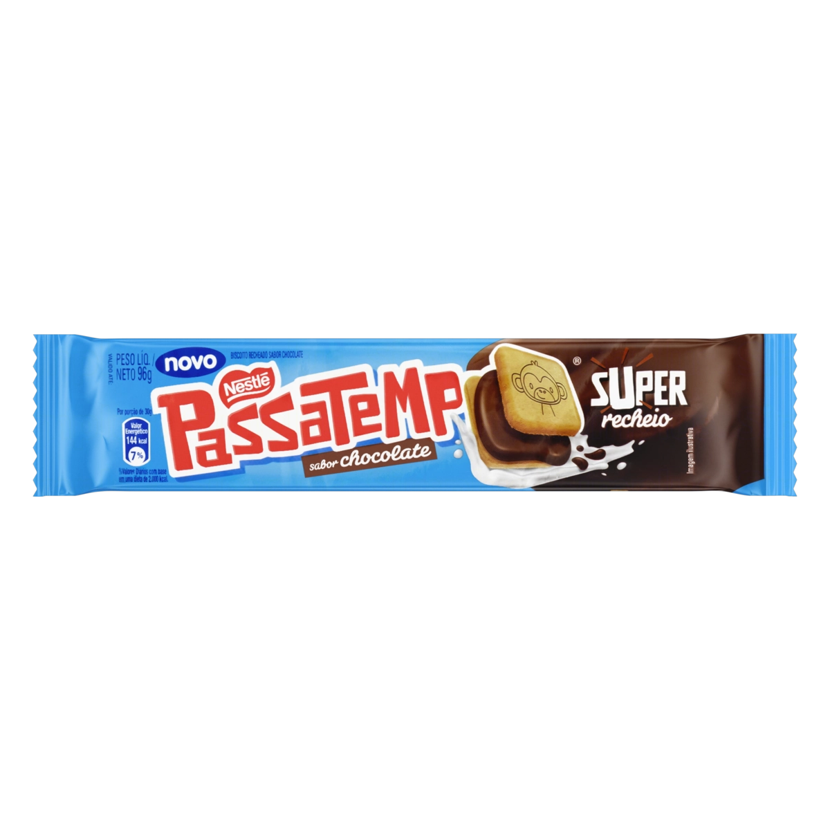 Biscoito Recheio Chocolate Passatempo Pacote 96g