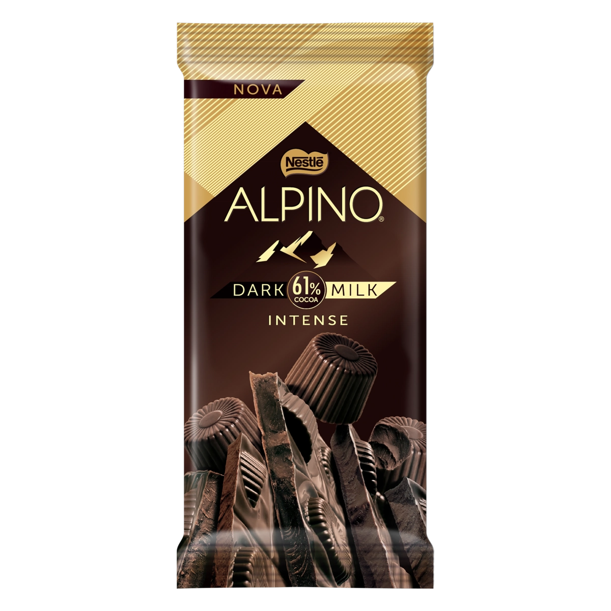 Chocolate Amargo Dark Milk 61% Cacau Intense Alpino Pacote 85g
