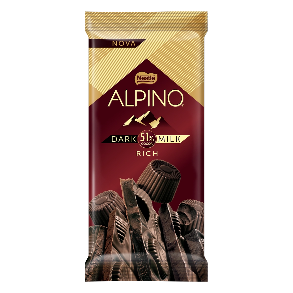 Chocolate Amargo Dark Milk 51 Cacau Rich Alpino Pacote 85g