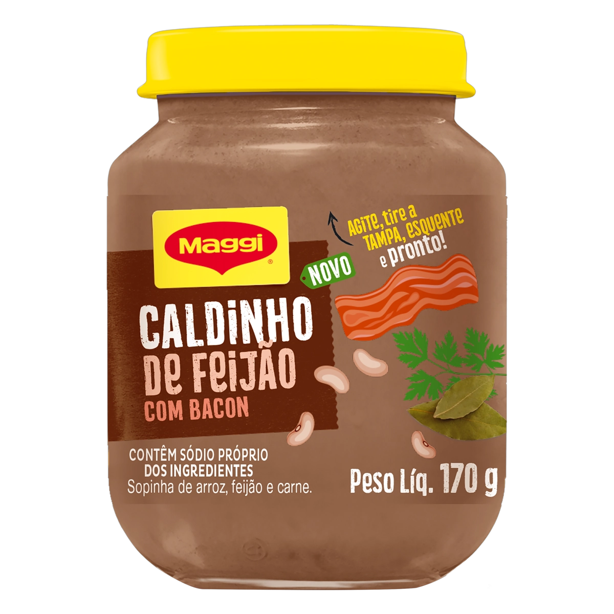 Caldinho Feijão Com Bacon Maggi Vidro 170g
