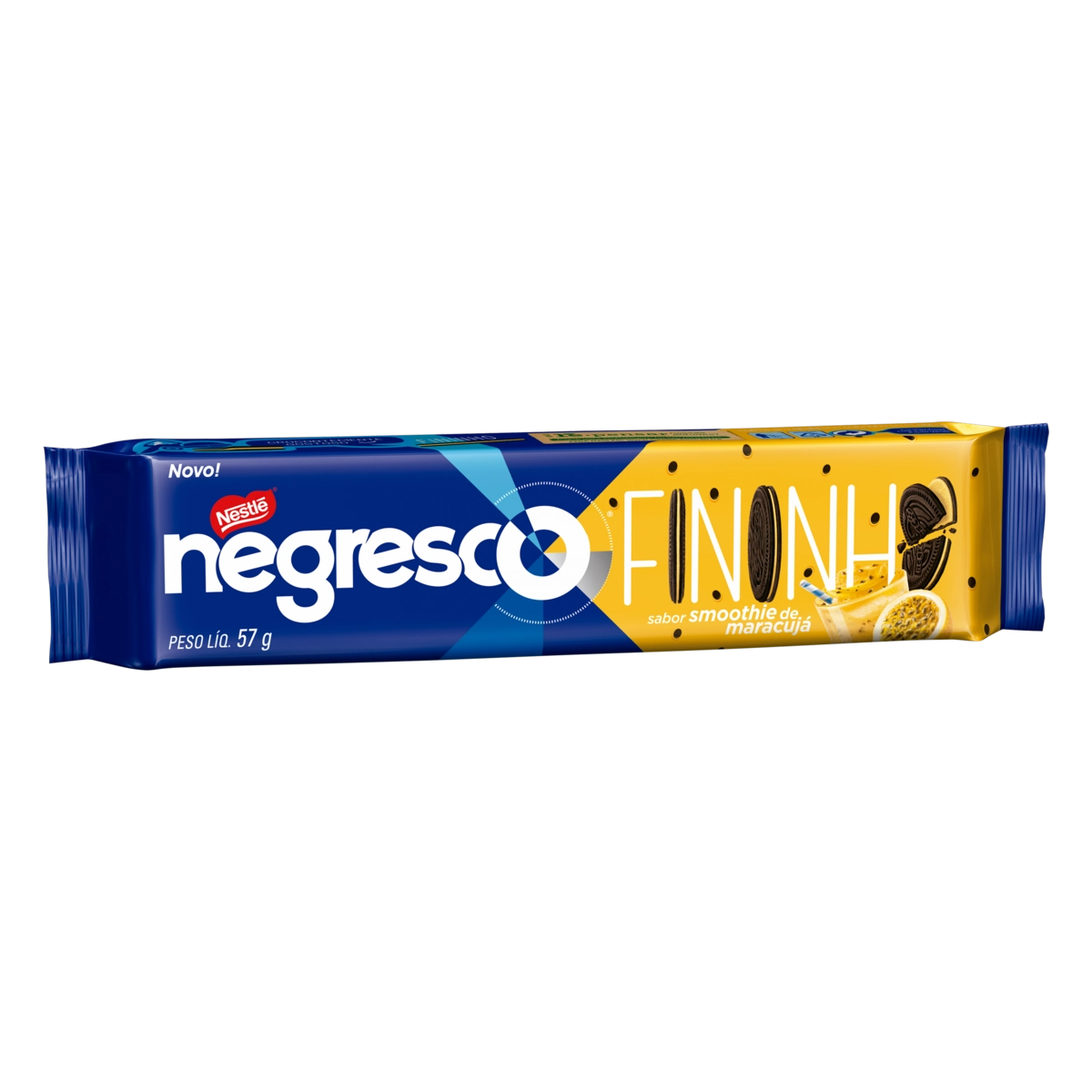 Biscoito Recheio Smoothie De Maracujá Negresco Fininho Pacote 57g