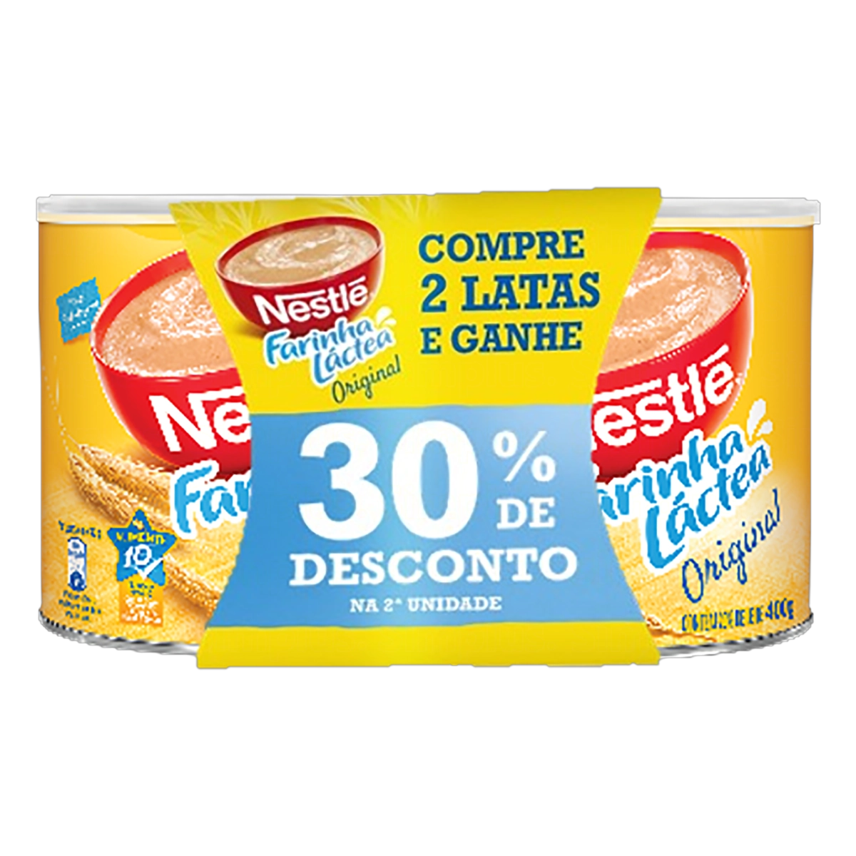 Pack Farinha Láctea Original Nestlé Lata 800g 2 Unidades Grátis 30 De Desconto Na 2 Unidade
