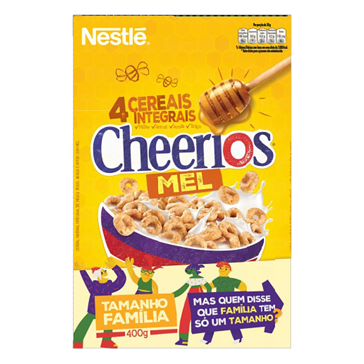 Cereal Matinal Integral Mel Cheerios 4 Cereais Caixa 400g Tamanho Família