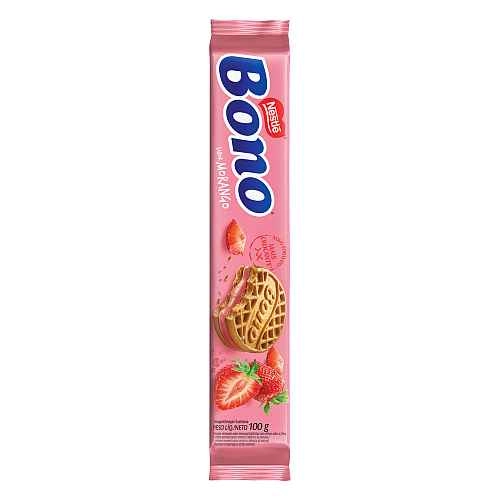 Biscoito Recheio Morango Bono Pacote 100g