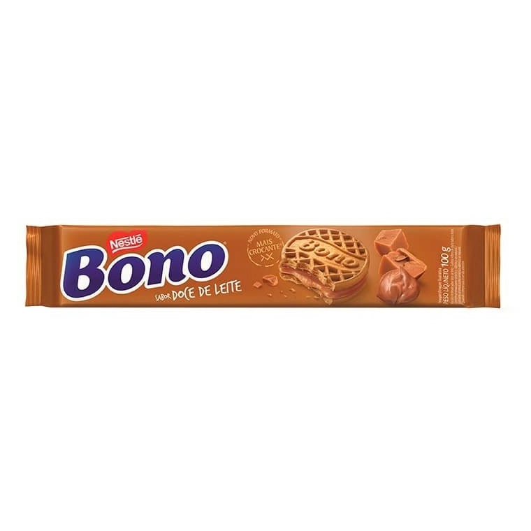 Biscoito Recheio Doce De Leite Bono Pacote 100g