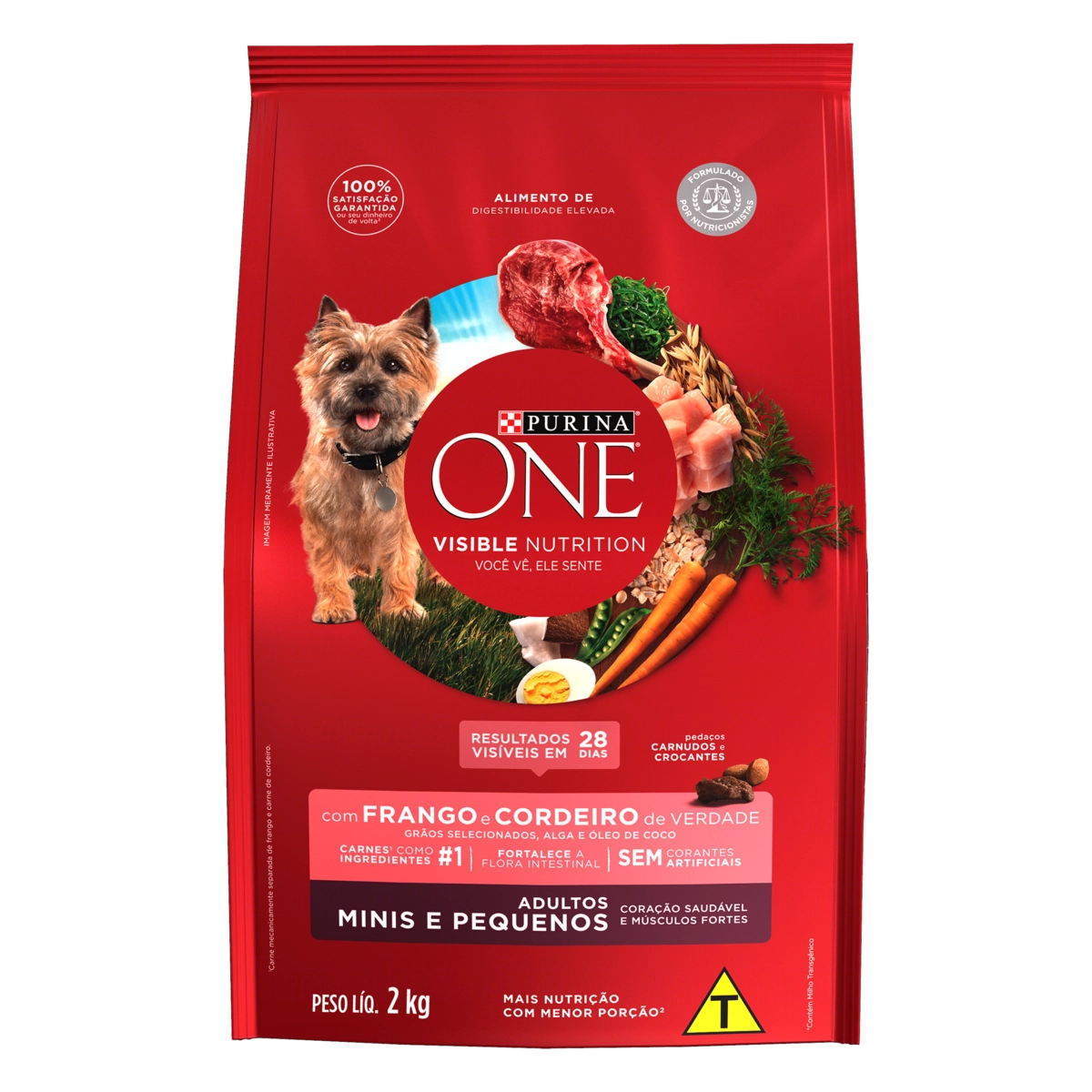 Alimento Para Cães Adultos Raças Minis E Pequenas Frango E Cordeiro Purina One Visible Nutrition Pac