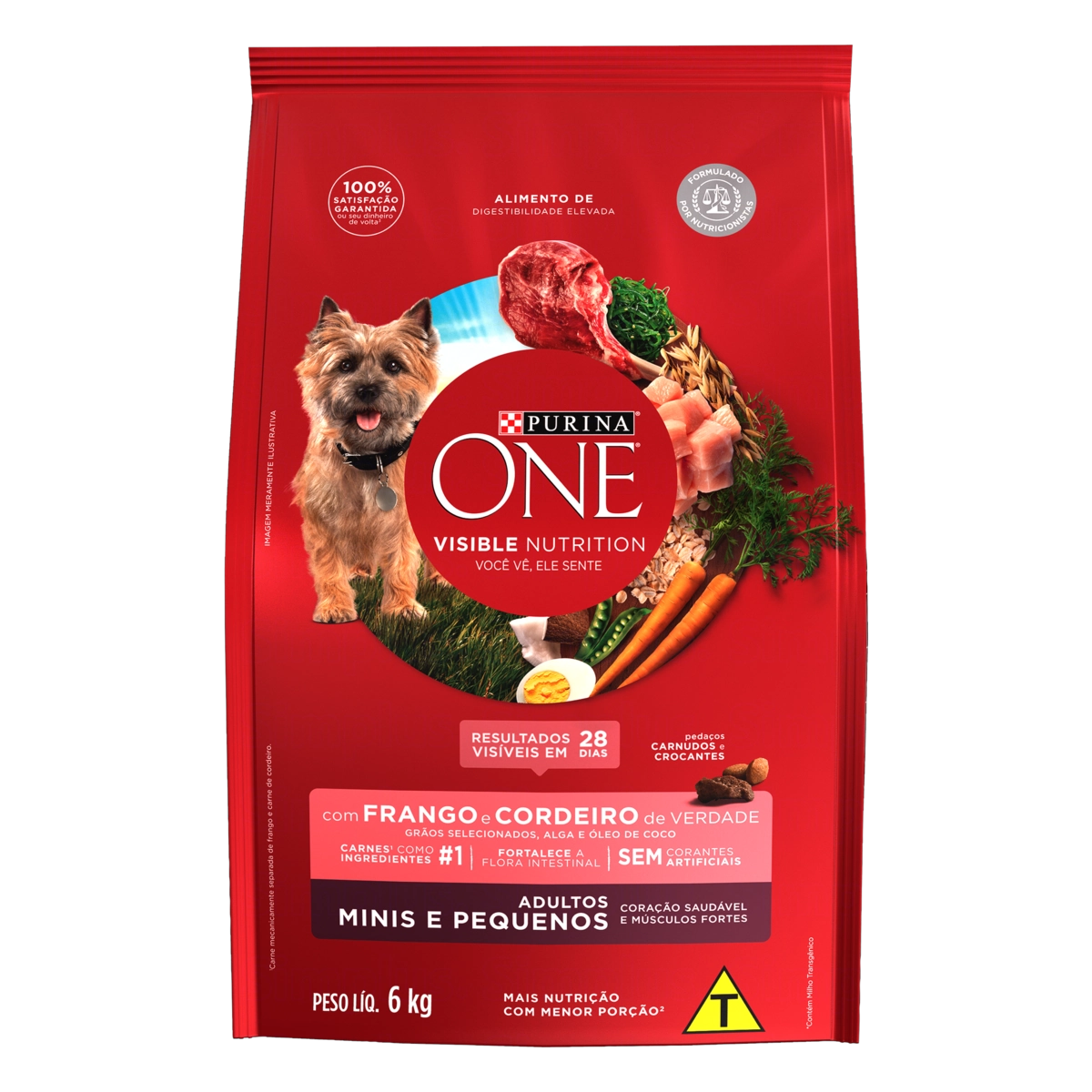 Alimento Para Cães Adultos Raças Minis E Pequenas Frango E Cordeiro Purina One Visible Nutrition Pac