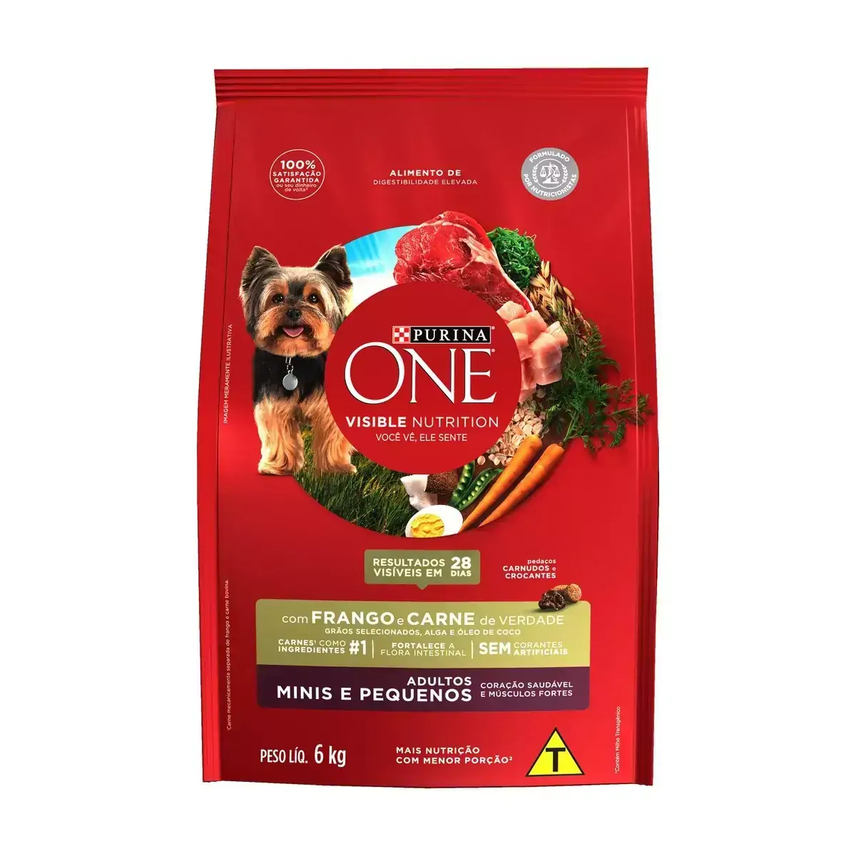 NESTLÉ® PURINA® ONE® Ração Seca para cães adultos Minis e Pequenos Frango e Carne 6kg