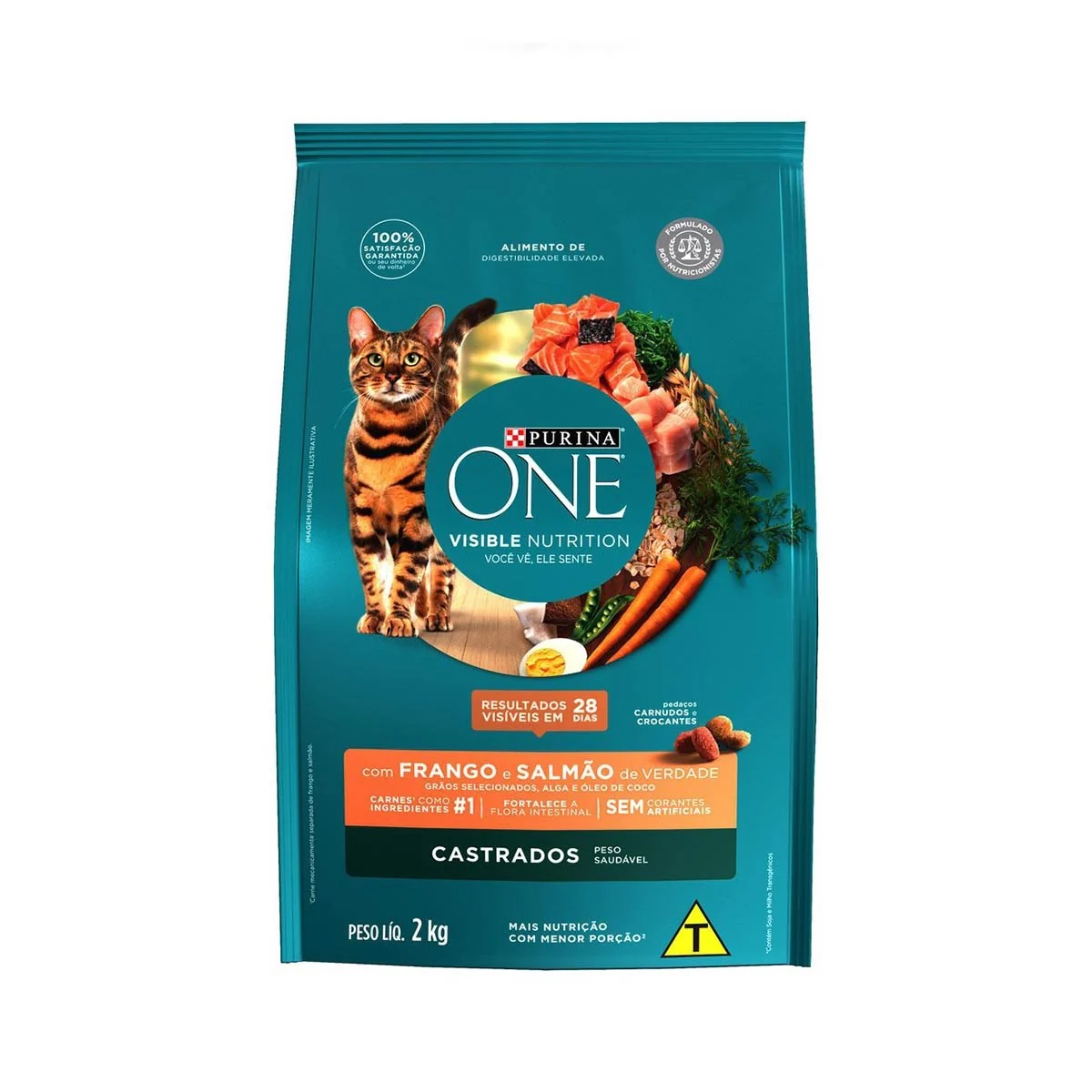 Ração Seca para Gatos Adulto Purina One Frango e Salmão 2Kg
