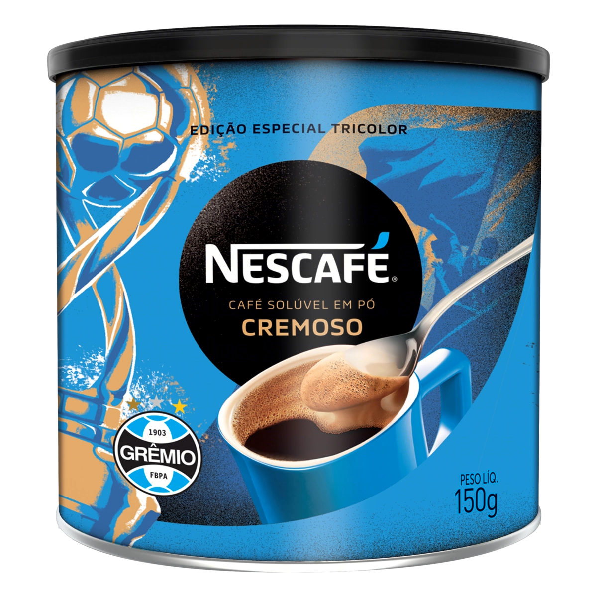 Café Solúvel Em Pó Cremoso Grêmio Nescafé Lata 150g Edição Especial Tricolor