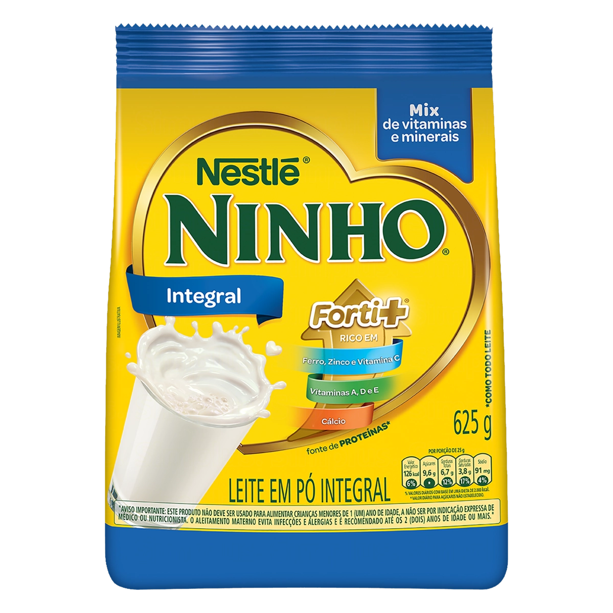 Leite Pó Integral Ninho Forti Sachê 625g