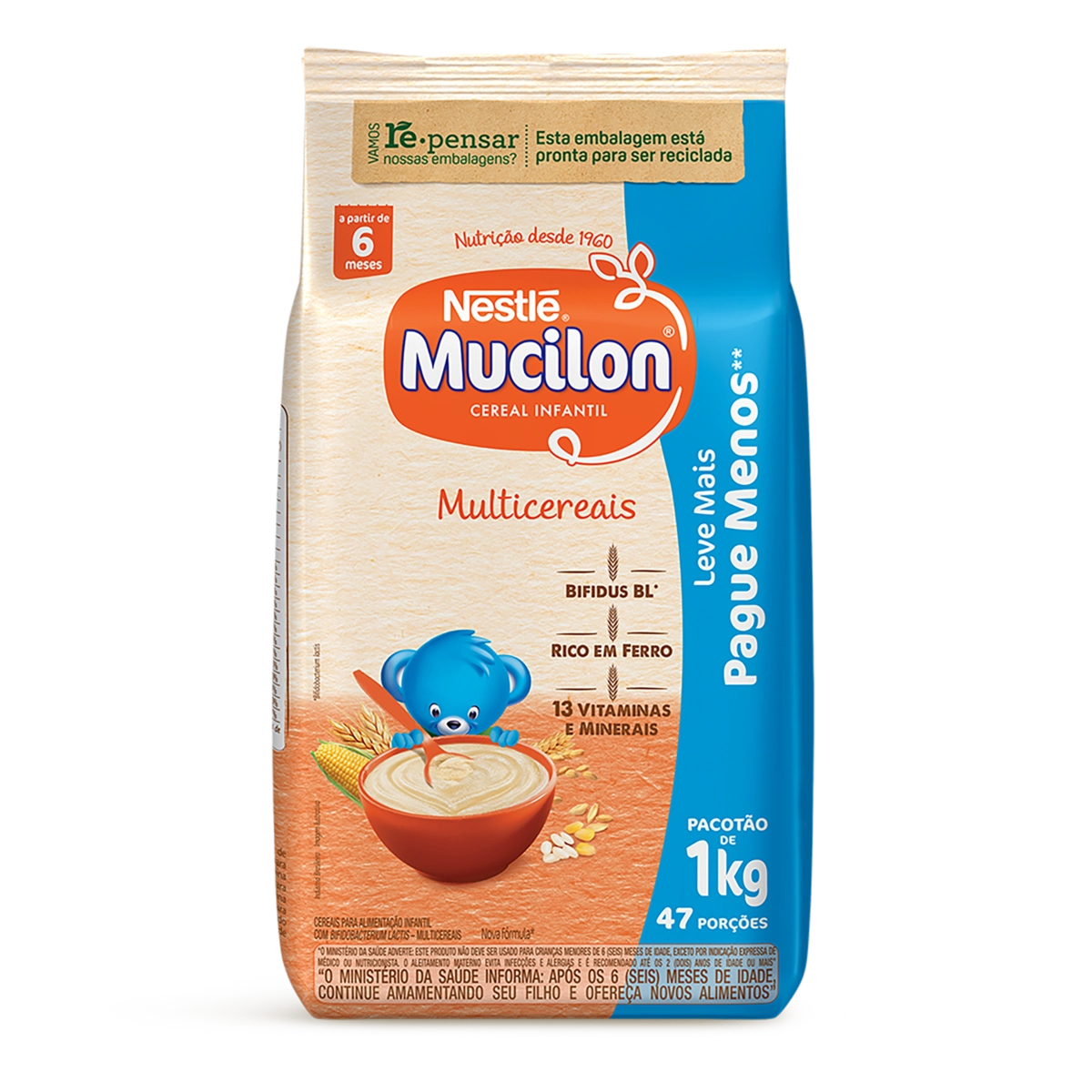 Cereal Infantil Multicereais Mucilon Pacote 1kg Leve Mais Pague Menos
