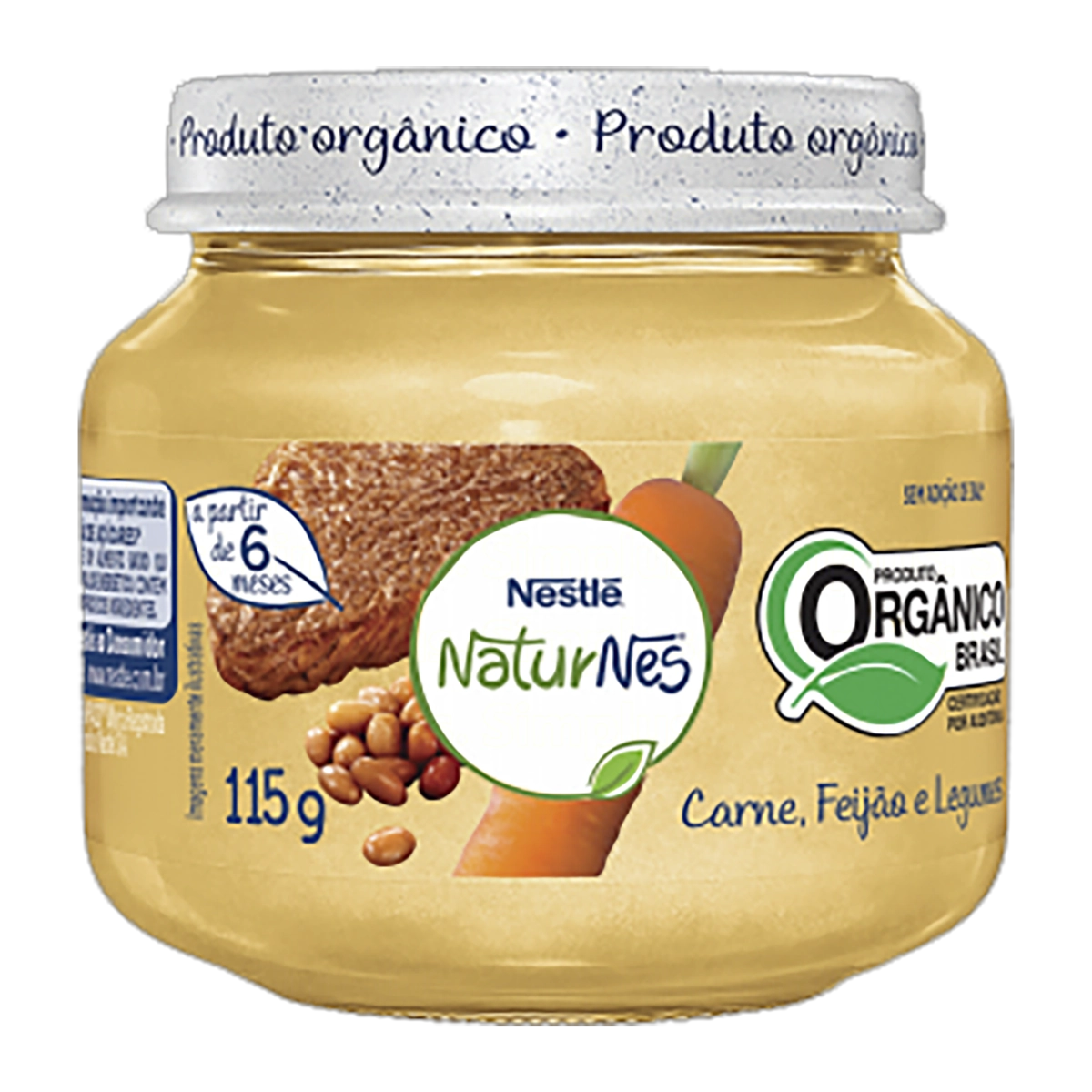 Papinha Orgânica Nestlé NATURNES Carne, Feijão e Legumes 115g