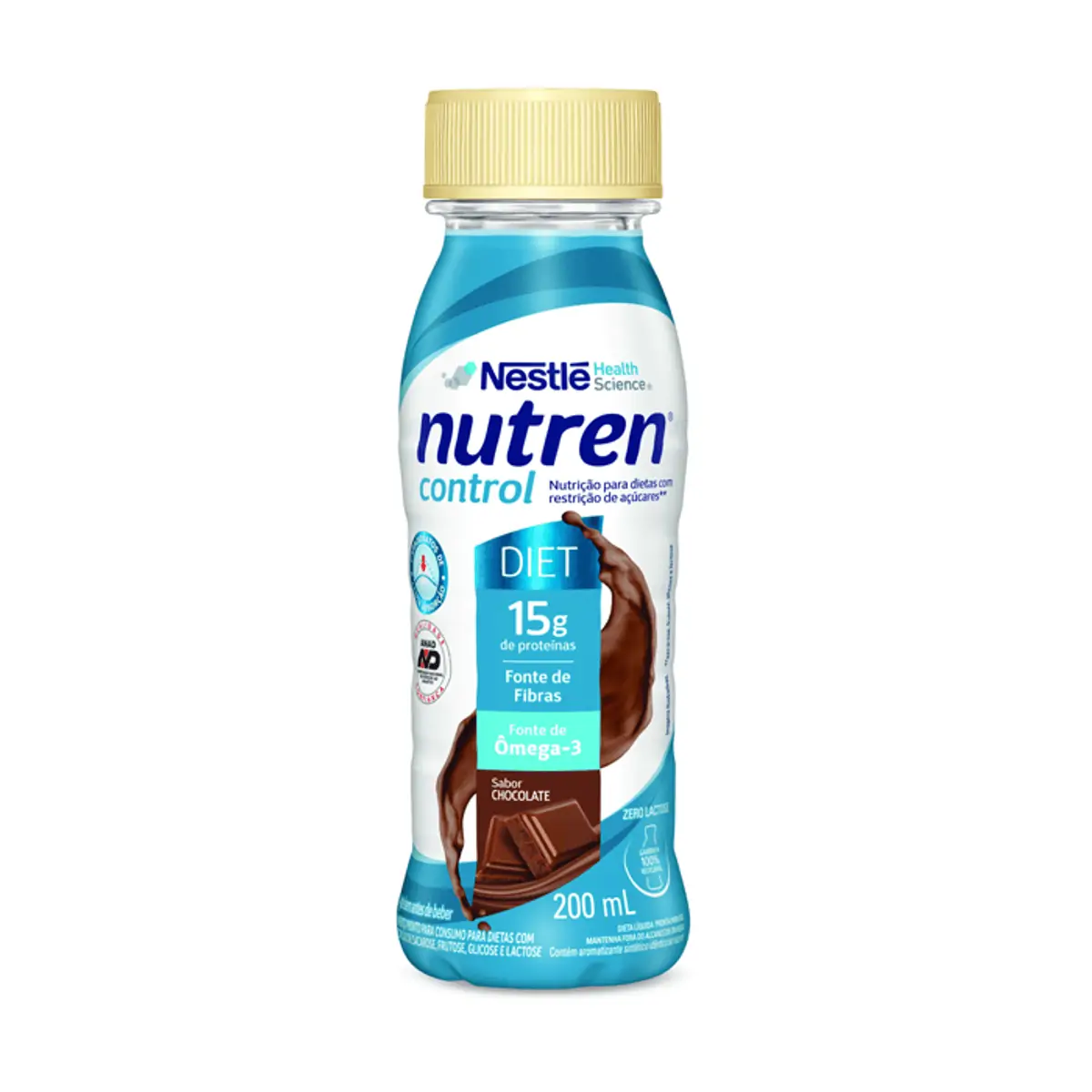 Complemento Alimentar Líquido Chocolate Diet Zero Lactose Nutren Control Frasco 200ml