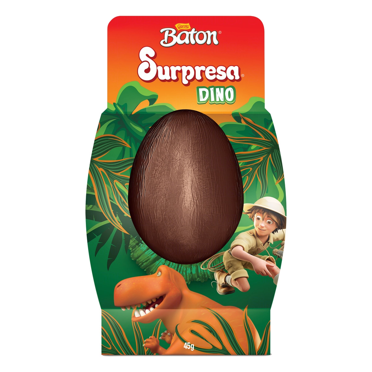 Ovo de Páscoa BATON Dino Chocolate ao Leite 45g