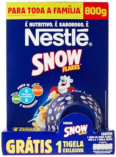 Kit Cereal Matinal Snow Flakes 800g Grátis Tigela Exclusiva Embalagem Mega Econômica